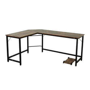 L Shaped Computer Desk Office Desk Modern Writing Table with Metal Legs