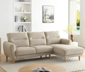 L Shaped Couch Sofa Mid Century Modern Sectional Couches 3 Seater Sofas with Chaise Lounge Upholstered Sofa for Living Room