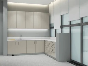 L Shaped Dental Clinic Cabinet with Sink Medical Storage Counter for Oral Room
