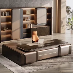 L Shaped boss Desk Executive Office Desk Set Boss Wooden Workstation with Panel Style Office Furniture Table