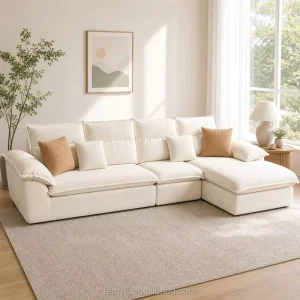 L shaped Velvet Sectional Three Seat Modern Sofa Set Large Size Foam Filled Home Use Living Room Modular Sofa