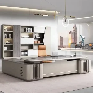 LBZ 51 Modern Executive Wooden Office Desk with Full Edge Sealing Process Customizable Design for Commercial Use