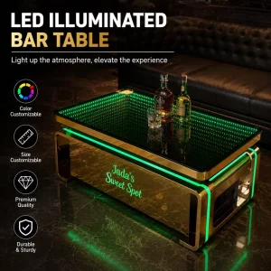 LED Cocktail Table RGB Multi Color Glowing Custom Logo Bar Furniture Standing Pub Table for Club Commercial Use