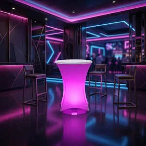 LED Height Folding Table Uplight Bar Table Outdoor Illuminated Cocktail Table