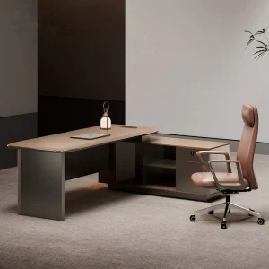 LED Light Luxury Wooden Modern Executive Office Desk Custom Size Executive Office Desk Modern Office Desk For Executive Manager