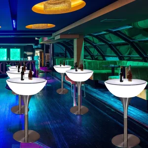 LED Luminous High Bar Table Waterproof Glowing Cocktail Counter Stool Set Bar Nightclub Balcony Exhibition Party Furniture