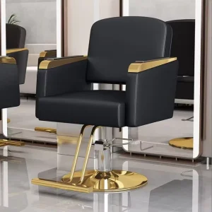 LF78907 All Black PU Leather Contemporary Barber Salon Chair Furniture Barbershop Living Room