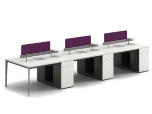 LIWEI Custom Modern Commercial Modular Office Furniture Workstation 6 Seater Set Eco Friendly Wooden Panel Staff Desk