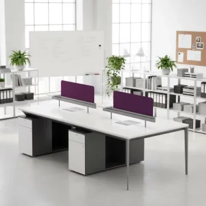 LIWEI Modern Heavy Duty 4 Seater Staff Desk Modular Melamine Eco Friendly Office Workstation Custom Commercial Grade Furniture