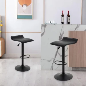 LK-9W2 Modern Traditional Fashion Adjustable Height PU Leather Bar Chair Metal Frame Home Bar Dining Living Room School Outdoor