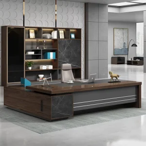 LR BD 011 Modern Luxury Executive Office Furniture Durable Boss Desk Contemporary Manager Office Table for Office Building Use