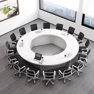 LR CT 061 Factory Direct Contemporary Nordic Style Wooden Conference Table 16 Person Premium Meeting Table for Meeting Room