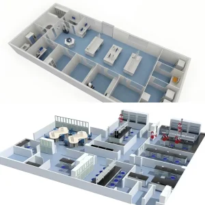 Lab Bench Clean Room Container Metal with Customizable Drawings for Hospital School and Clinic Use