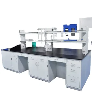 Lab Furniture Experiment Island Bench Steel Work Table for School and Hospital Use
