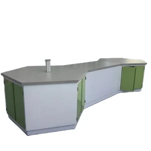 Lab Furniture School Lab Table Metal All Steel Hexagonal Workbench Automatic Lifting Power Supply Epoxy Surface
