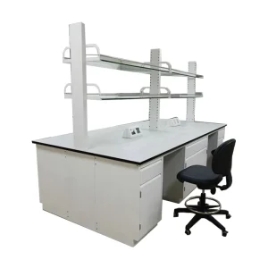 Lab Testing Table Laboratory Steel Island Lab Bench With Shelves