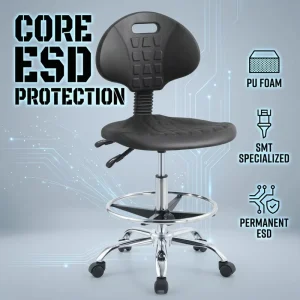 Lab Tool COS-113 ESD PU Foam Chair Ergonomic Adjustable Height Laboratory Stool Cleanroom Industrial Workshop Laboratory Chair