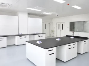 Laboratory Furniture All Steel Chemical Resistant Lab Bench with Under Cabinets