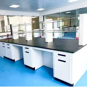 Laboratory Furniture Metal Workbench with Cabinets for Pathology and Biochemistry