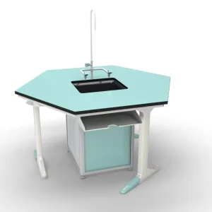 Laboratory Furniture Tables Ceramic Lab Worktop All Steel Cabinet Body Work Bench with Sink