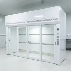 Laboratory Industrial Use Hospital School Emergency Horizontal Mycology Full Steel Walk in Lab Fume Hood Acid Alkali Resistant