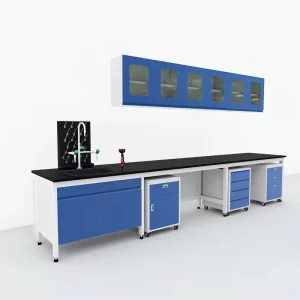 Laboratory Table Epoxy Resin Top Heat Resistant With Integrated Sink Cabinet Combination Unit
