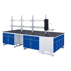 Laboratory Workbench with Steel and Wood Cabinets for Furniture Applications