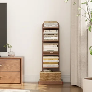 Ladder Bookcases 5 Shelf Mid Modern Freestanding Anti Tip Thickened Base Backless Living Room Furniture SJ025