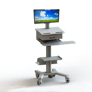 Laptop Carts Modern Medical Dental Clinic Equipment Adjustable Mobile Workstation Metal Hospital Trolley