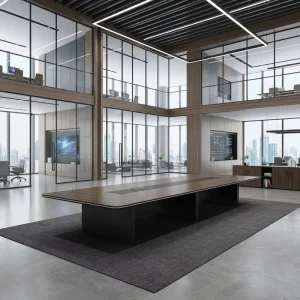Large 20 Seater Conference Table E1 MDF Boardroom Meeting Desk Integrated Power Hub Modern Executive Office Furniture