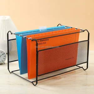 Large A4 Capacity Metal Mesh Desktop File Rack Quick Access Wire File Trays for Office Magazine Newspaper Storage