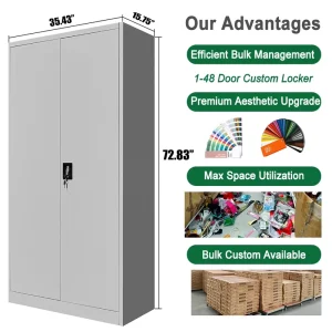 Large Capacity Adjustable Filing Cabinet Storage Office Furniture Steel Metal Locker Workshop Use