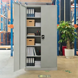 Large Capacity Metal Filing Cabinet 2-Door Flat Metal Cupboard Vertical Cabinets Utility Cabinet for Office Home