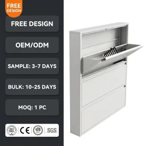 Large Capacity Modern Steel Shoe Storage Cabinet Easy to assemble Wall Mount 4 Shelves Eco Friendly Metal Furniture for Living