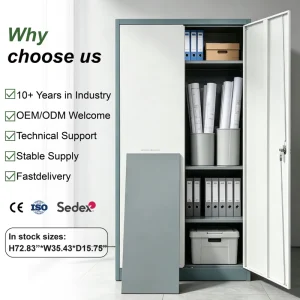 Large-Capacity Office Custom-Sized Metal File Cabinet Steel Locking File Cabinet With Adjustable Shelves For Office Storage