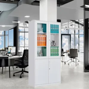 Large Capacity Storage White Modern Steel Filing Cabinet with Key Lock for Office School Hospital Workshop