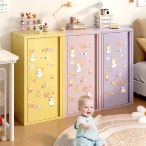 Large Capacity Tin Storage Cabinet Open Door Living Room Floor Home Furniture Modern Design Adjustable Height Stationery