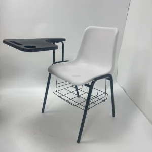 Large Ergonomic Commercial Grade Desk Chair Integrated Table Storage Basket Book Rack PP Plastic Seat Iron for School Outdoor