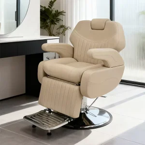 Large Heavy Duty Hydraulic Pump Barber Salon Chair Synthetic Leather Seat Modern Design 360 Degree Rotation Height Adjustable