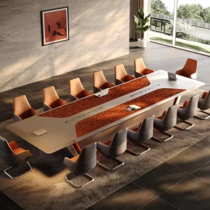 Large High end Extendable MDF Modular Conference Table Modern Minimalist Square Customized Color 12 seat Commercial Use Office