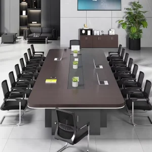 Large Modern Minimalist Bamboo Office Conference Table Chair Combination Fireproof Paint Free for Conference Rooms Negotiator