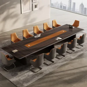 Large Modern Modular Conference Table Wooden Rectangular Meeting Table for 12 14 16 20 Persons Office Boardroom Desk Set