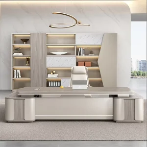 Large Modern Office Desk Chair Combination Boss’s or President’s Desk Simple Oak Furniture for Home Use