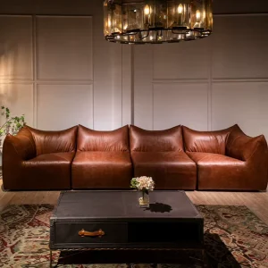 Large Modern Sofas Genuine Leather Villa Office Room Luxury Living Room Furniture Sofa Sets