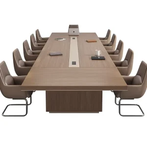 Large Office Conference Table Simple Modern Minimalist Bamboo Freely Assembled Removable Tape Cassette Chair Combination Table