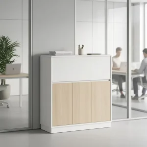 Large Office Storage Cabinet with Shelves 3 Tier File Storage Cabinet for Office Documents and Supplies