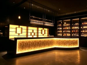 Large Size Big Size Curved Led bar Counter Restaurant Nightclub Wine Pub bar Counter with Wine Cabinet