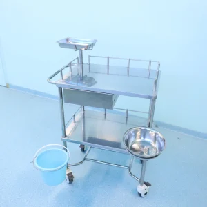 Large Size Emergency Medical Trolley Cart Three Layer Drawers Stainless Steel 201 CE ISO Certified 40 lb Load Hospital Clinic
