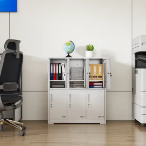 Large Steel Storage Cabinet Metal Storage Cabinet Office Storage Cabinet with Multiple Doors Lockable Design for Workplace