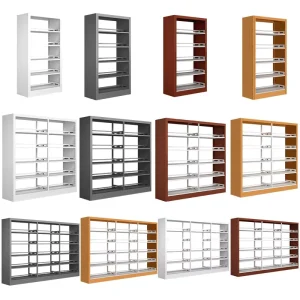 Large Storage Book Shelf Metal Library Furnitures Bookcase Multi Layer Steel Rack for Public Library Classified Book Storage